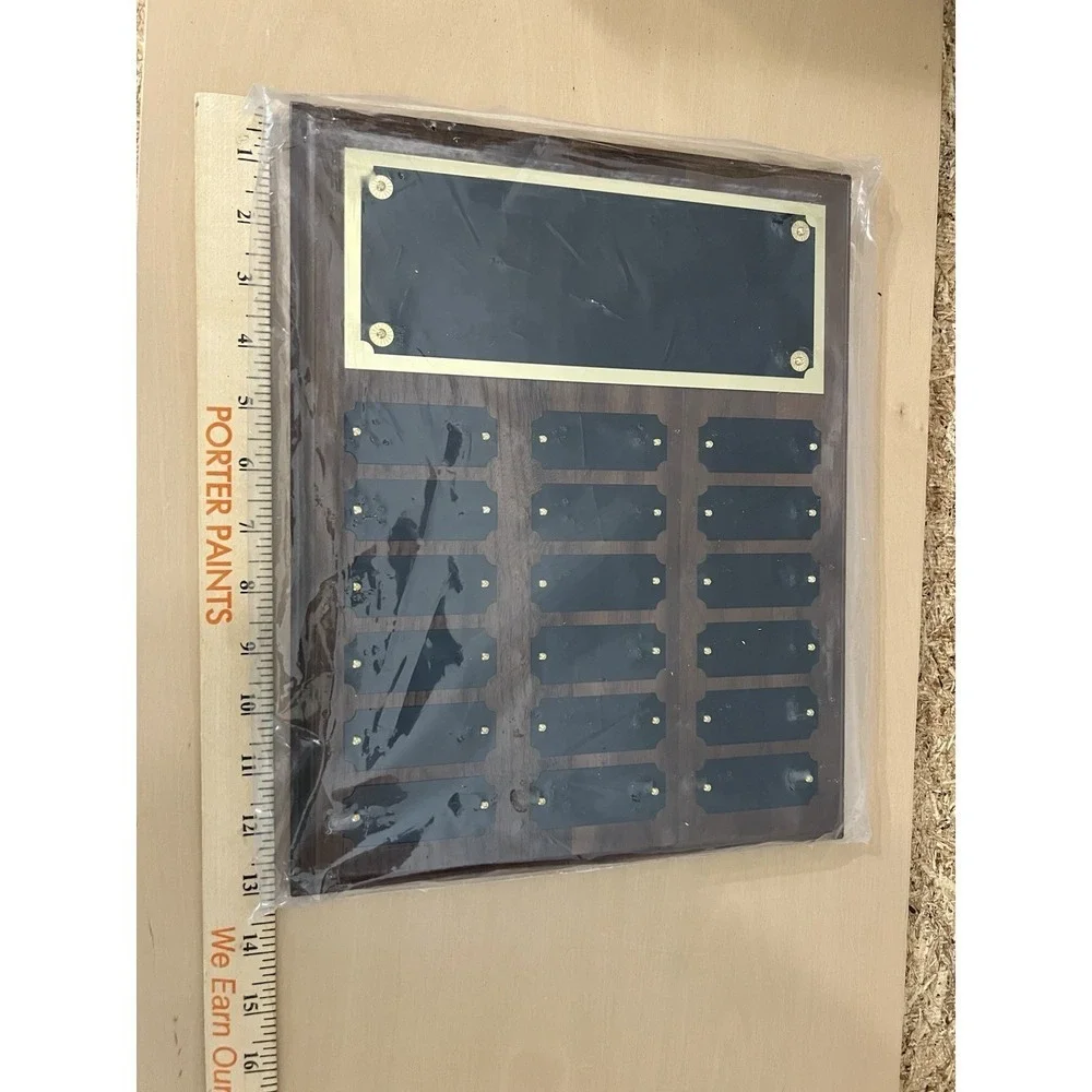 Perpetual Award Plaque 15x12 Walnut 18 Plates Wall Mount NEW